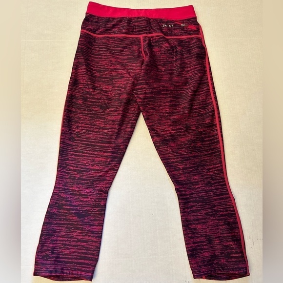 Nike Dri Fit Just Do It pink space dye cropped leggings Sz-M P11 - Picture 2 of 9